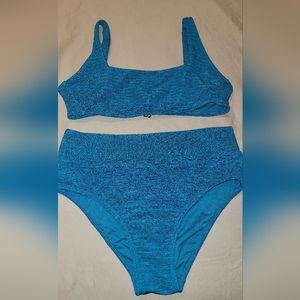 Time and Tru Blue Highwaisted Bikini 👙 Swimwear: Top M(8-10), Bottom S(4-6)
